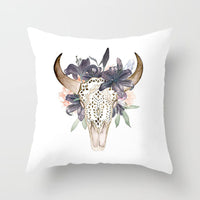 HKM-671187 Peacock Feather Ethnic Style Pillowcase with Polyester and PP Cotton Filling - 45x45cm