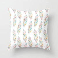 HKM-671187 Peacock Feather Ethnic Style Pillowcase with Polyester and PP Cotton Filling - 45x45cm