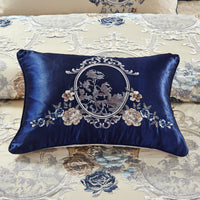 HKM-671443 High-Density Satin Cotton Jet Bedding Set with Embroidery - European and American Style