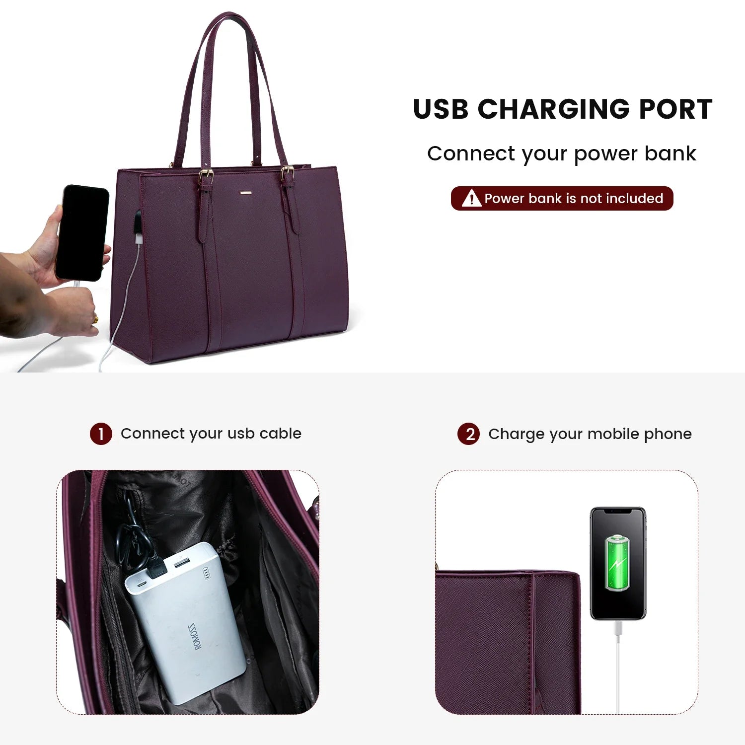 KTX-671507 Custom Fashion Computer Tote Bag for 15.6 Inch Laptops, Large Capacity Business Shoulder Handbag for Women