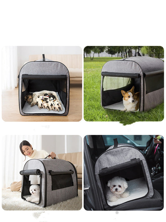 HKM-671507 Dog Cage House Car Pet Supplies Washable Pet Kennel Cylinder Portable Dog House
