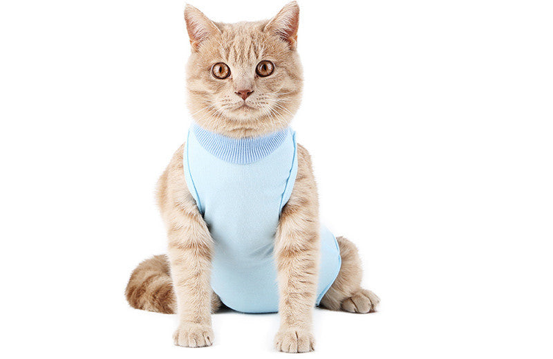 HKM-671571 Post-Surgery Cat Surgical Gown - Lightweight and Breathable Protection Against Licking and Biting