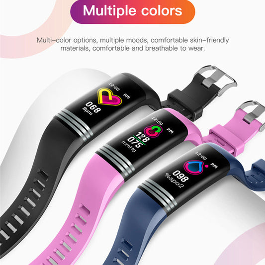 HKM-671635 Smart Body Temperature Bracelet with Step Counter and Health Monitoring Features - 1.14 Inch Touch Screen