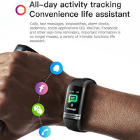 HKM-671635 Smart Body Temperature Bracelet with Step Counter and Health Monitoring Features - 1.14 Inch Touch Screen