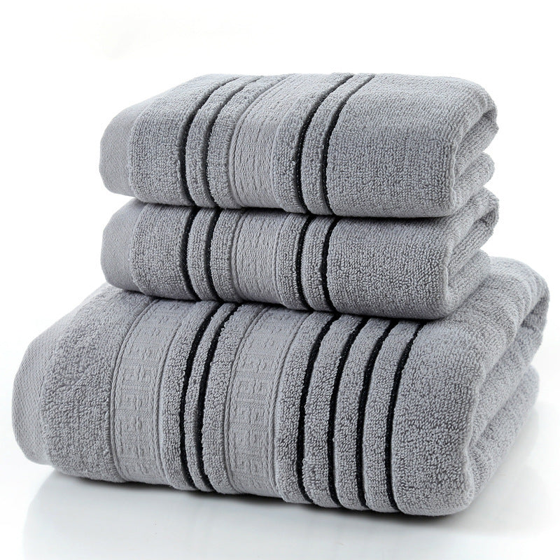 HKM-671699 Pure Cotton Bath Towels Set - Soft and Skin-Friendly, Multi-Color Options Available