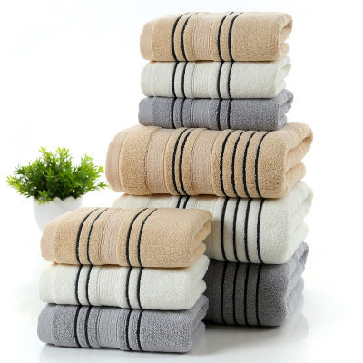 HKM-671699 Pure Cotton Bath Towels Set - Soft and Skin-Friendly, Multi-Color Options Available