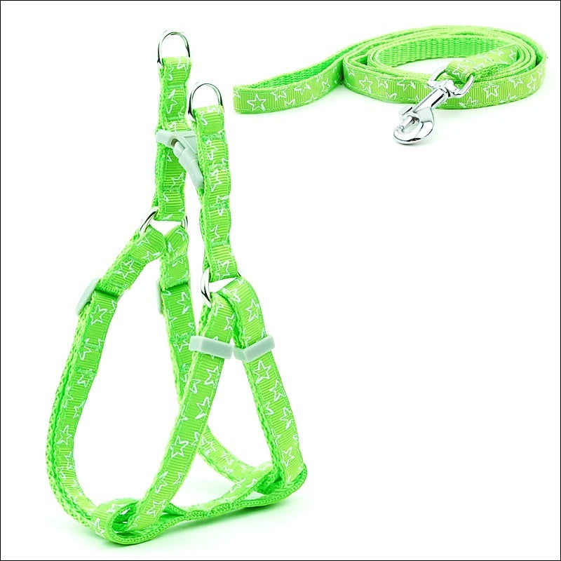 HKM-671955 Polka Dot Pet Chest Harness and Leash for Small to Medium Dogs - Multiple Colors Available