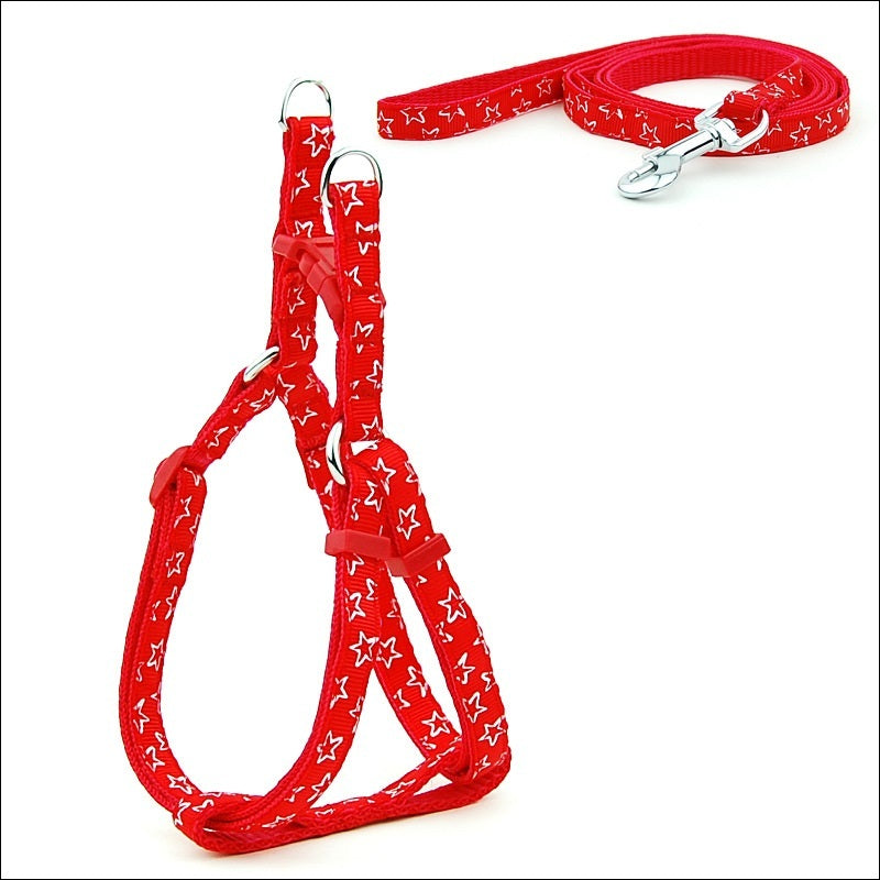 HKM-671955 Polka Dot Pet Chest Harness and Leash for Small to Medium Dogs - Multiple Colors Available