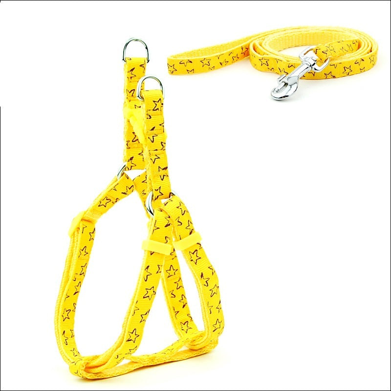 HKM-671955 Polka Dot Pet Chest Harness and Leash for Small to Medium Dogs - Multiple Colors Available