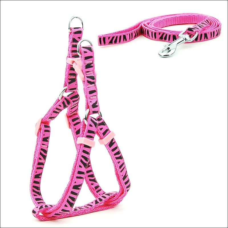 HKM-671955 Polka Dot Pet Chest Harness and Leash for Small to Medium Dogs - Multiple Colors Available