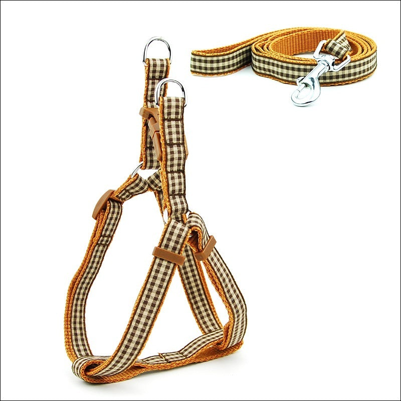HKM-671955 Polka Dot Pet Chest Harness and Leash for Small to Medium Dogs - Multiple Colors Available