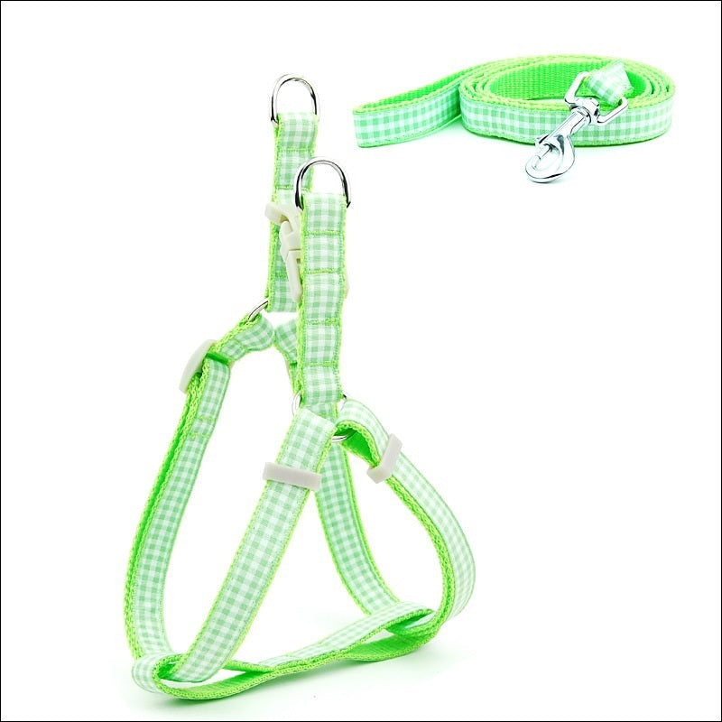 HKM-671955 Polka Dot Pet Chest Harness and Leash for Small to Medium Dogs - Multiple Colors Available