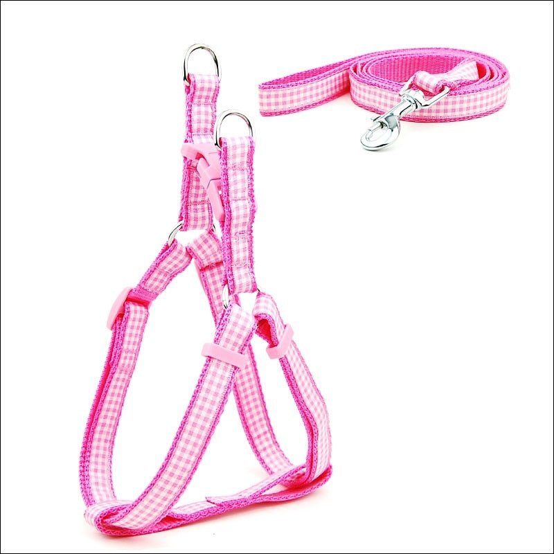 HKM-671955 Polka Dot Pet Chest Harness and Leash for Small to Medium Dogs - Multiple Colors Available