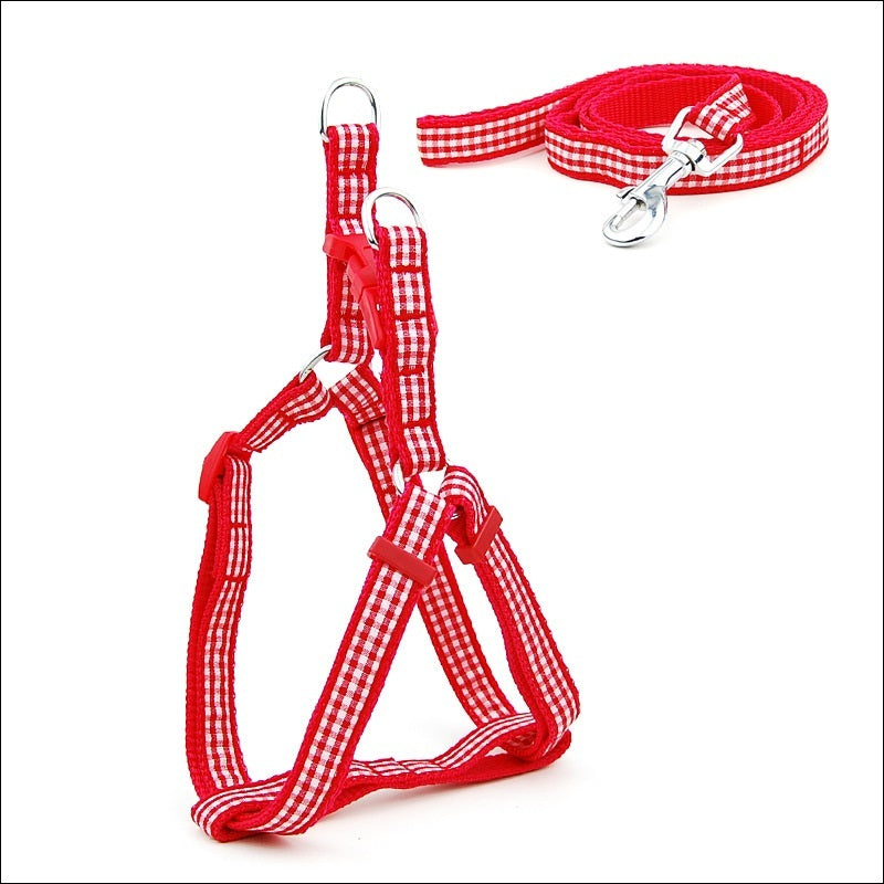 HKM-671955 Polka Dot Pet Chest Harness and Leash for Small to Medium Dogs - Multiple Colors Available