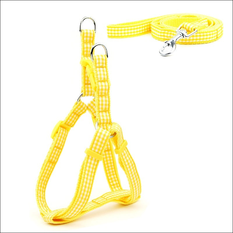 HKM-671955 Polka Dot Pet Chest Harness and Leash for Small to Medium Dogs - Multiple Colors Available