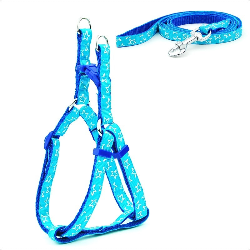 HKM-671955 Polka Dot Pet Chest Harness and Leash for Small to Medium Dogs - Multiple Colors Available