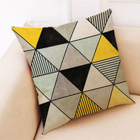 HKM-672019 Marble Pattern Cotton and Linen Pillowcase, Super Soft Velvet Cushion Cover, 45x45cm