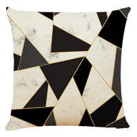 HKM-672019 Marble Pattern Cotton and Linen Pillowcase, Super Soft Velvet Cushion Cover, 45x45cm