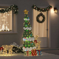 HKM-672083 Illuminated Christmas Tree with Gift Boxes – Warm White LED – Indoor & Outdoor Decoration