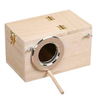 HKM-672211 Natural Wooden Birdhouse - Modern Hanging Nest with Polished Surface and Solid Color Design