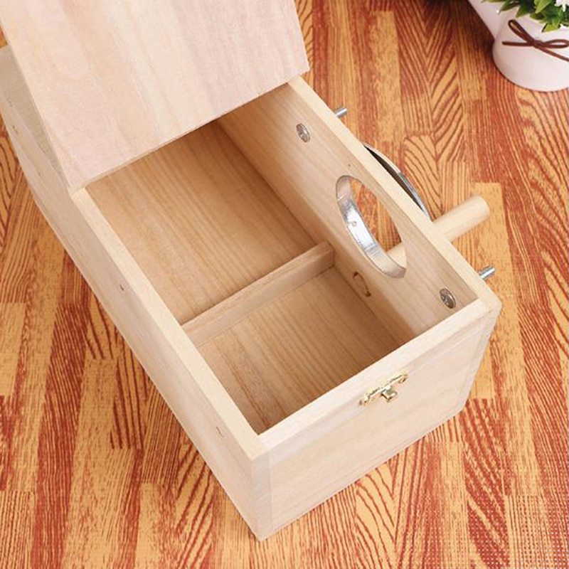 HKM-672211 Natural Wooden Birdhouse - Modern Hanging Nest with Polished Surface and Solid Color Design