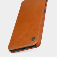 HKM-672211 Samsung Galaxy S21 Flip-Type Leather Sleeve Case in Brown