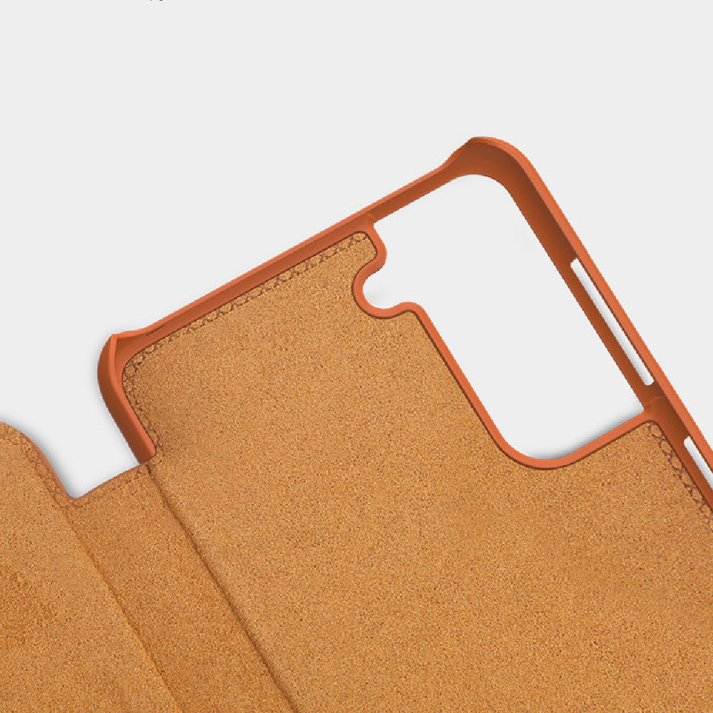 HKM-672211 Samsung Galaxy S21 Flip-Type Leather Sleeve Case in Brown