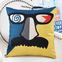 HKM-672339 Geometric Abstract Linen Pillowcase - 45x45cm for Living Room, Bedroom, and More