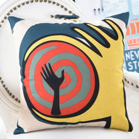 HKM-672339 Geometric Abstract Linen Pillowcase - 45x45cm for Living Room, Bedroom, and More