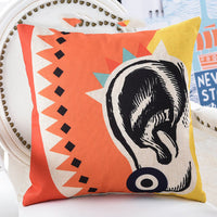 HKM-672339 Geometric Abstract Linen Pillowcase - 45x45cm for Living Room, Bedroom, and More