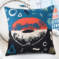 HKM-672339 Geometric Abstract Linen Pillowcase - 45x45cm for Living Room, Bedroom, and More