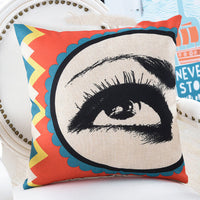 HKM-672339 Geometric Abstract Linen Pillowcase - 45x45cm for Living Room, Bedroom, and More