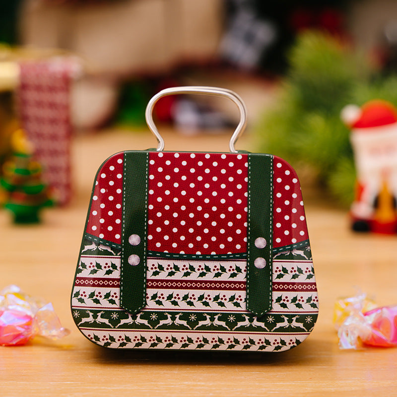 HKM-672403 Christmas Mini Handbag Candy Storage Box in Wrought Iron – Decorative Metal Containers