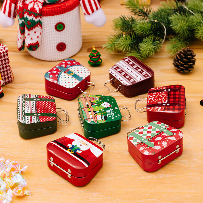 HKM-672403 Christmas Mini Handbag Candy Storage Box in Wrought Iron – Decorative Metal Containers