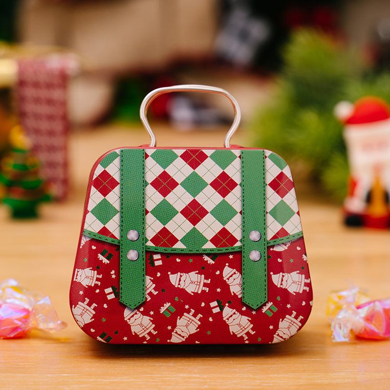 HKM-672403 Christmas Mini Handbag Candy Storage Box in Wrought Iron – Decorative Metal Containers