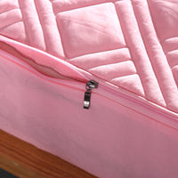 HKM-672595 Solid Color Brushed Polyester Zipper Bedspread - Modern Simple Design