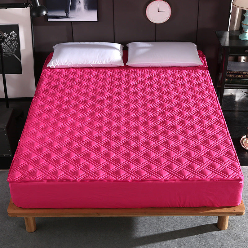 HKM-672595 Solid Color Brushed Polyester Zipper Bedspread - Modern Simple Design