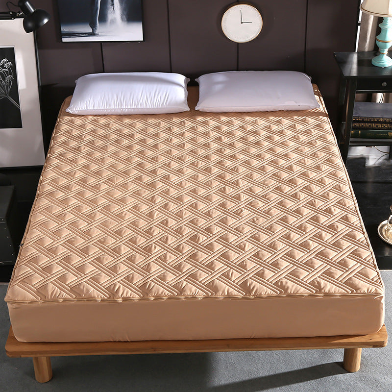 HKM-672595 Solid Color Brushed Polyester Zipper Bedspread - Modern Simple Design