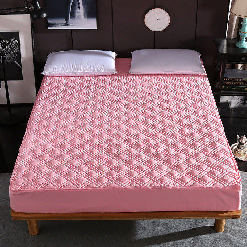 HKM-672595 Solid Color Brushed Polyester Zipper Bedspread - Modern Simple Design