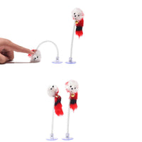 HKM-672915 Suction Spring Plush Mouse Interactive Cat Toy - Colorful, Fun, and Non-Toxic