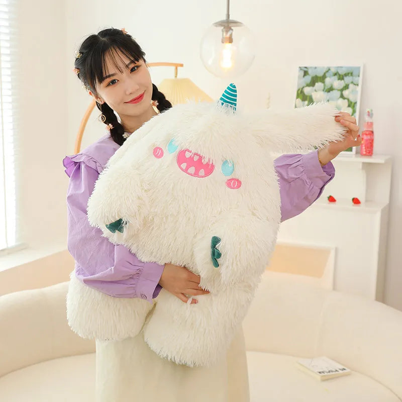KTX-673107 Colorful Big-Eyed Monster Plush Toy with Long Hair - Cute Stuffed Animal for All Ages (45-65cm)