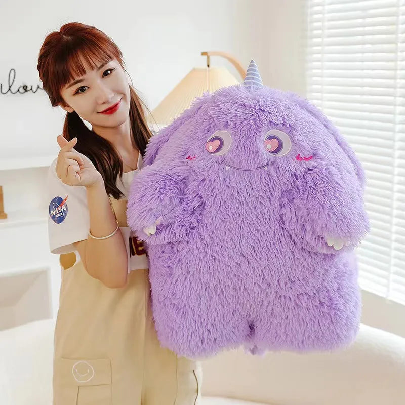 KTX-673107 Colorful Big-Eyed Monster Plush Toy with Long Hair - Cute Stuffed Animal for All Ages (45-65cm)