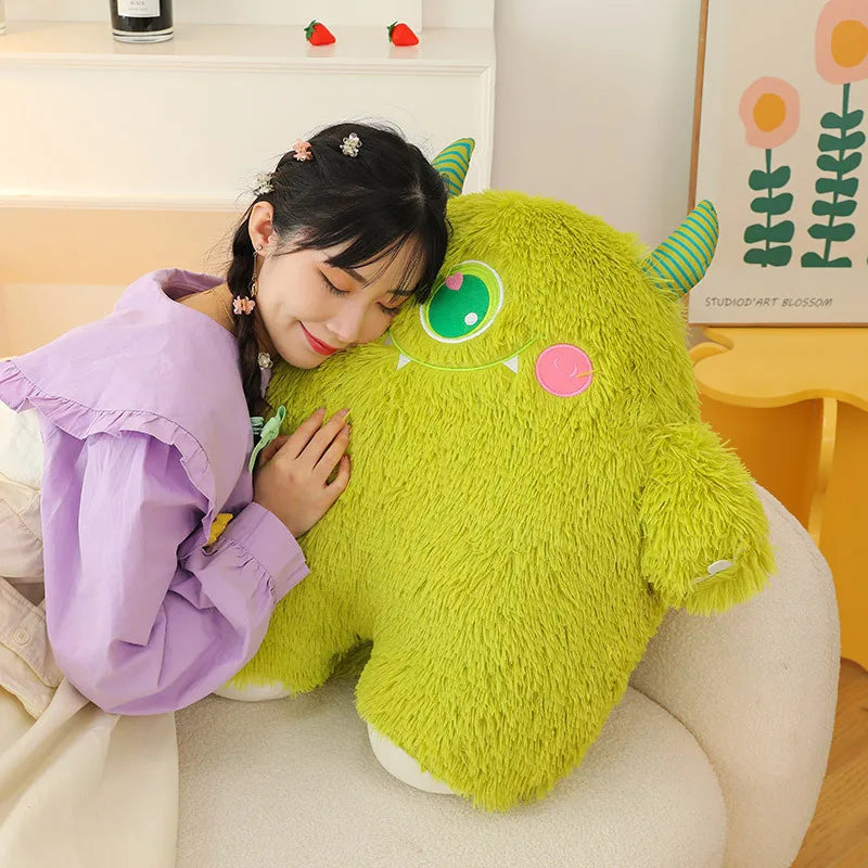 KTX-673107 Colorful Big-Eyed Monster Plush Toy with Long Hair - Cute Stuffed Animal for All Ages (45-65cm)