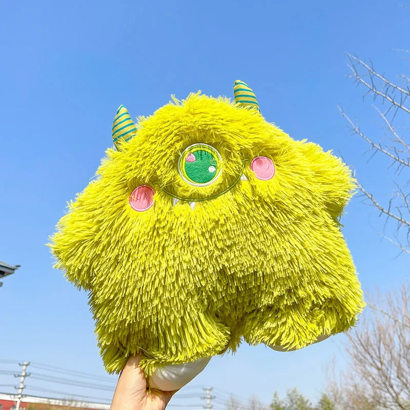 KTX-673107 Colorful Big-Eyed Monster Plush Toy with Long Hair - Cute Stuffed Animal for All Ages (45-65cm)