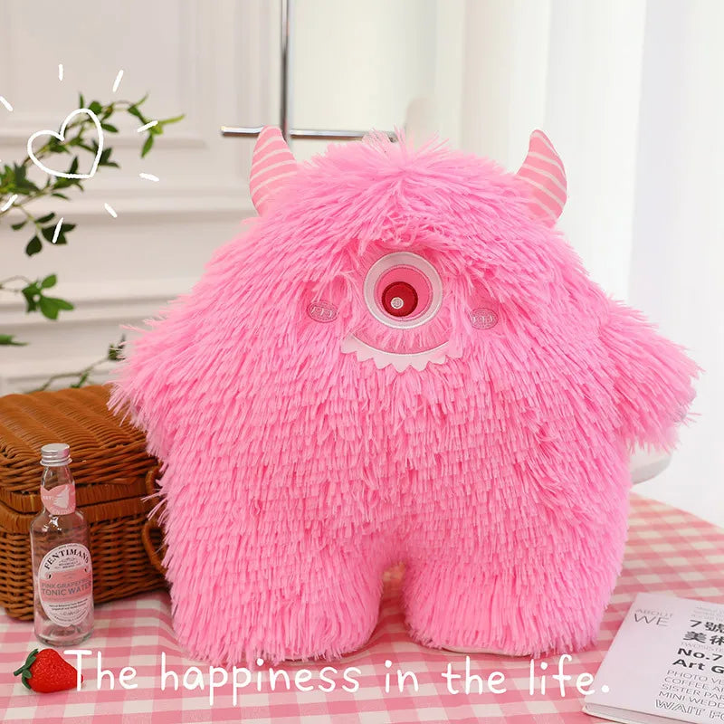 KTX-673107 Colorful Big-Eyed Monster Plush Toy with Long Hair - Cute Stuffed Animal for All Ages (45-65cm)