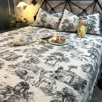 HKM-673107 Sunflower Cartoon Animation Three-Piece Bed Cover Set with Pillowcases for 1.2/1.5m and 1.8/2.0m Beds