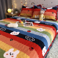 HKM-673107 Sunflower Cartoon Animation Three-Piece Bed Cover Set with Pillowcases for 1.2/1.5m and 1.8/2.0m Beds