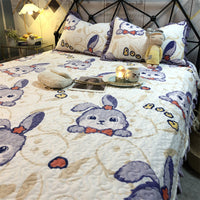 HKM-673107 Sunflower Cartoon Animation Three-Piece Bed Cover Set with Pillowcases for 1.2/1.5m and 1.8/2.0m Beds
