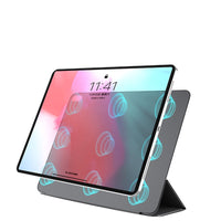 HKM-673363 Magnetic Leather Smart Case for 10.9-Inch Tablet with Pen Slot and Double-Sided Clip