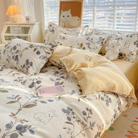 HKM-673427 Pure Cotton Four-Piece Sheet Set with Stripe, Geometric, and Cartoon Patterns